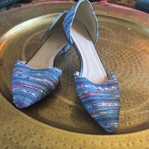 J. Crew Colorful Woven Pointed Flats